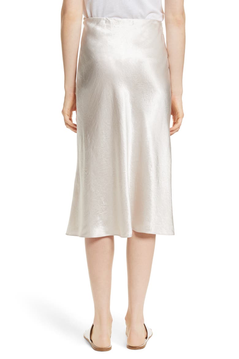 Satin Slip Skirt, Alternate, color, PEARL