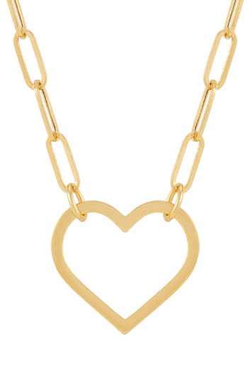 Frankie & Zoe Open Heart Pendant Necklace In Gold