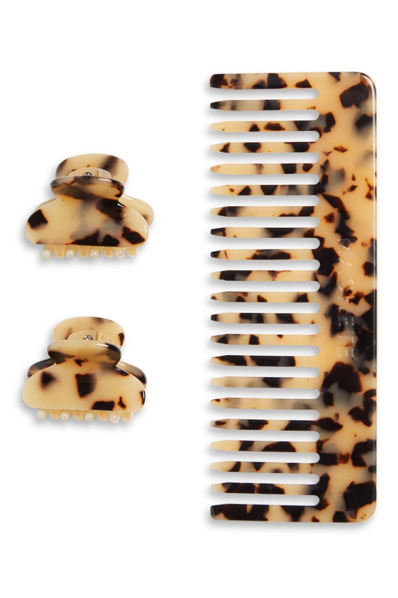 No. 2 Comb & Mini Heirloom Claw Hair Clips Set (Nordstrom Exclusive), Main, color, BLONDE TORTOISE