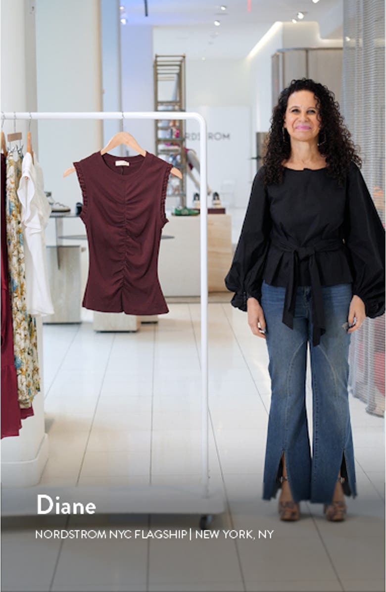 Kyla Ruched Sleeveless Cotton Top, sales video thumbnail