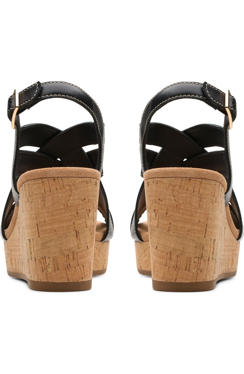 Clarks<sup>®</sup> Savina Slingback Wedge Sandal, Alternate, color, Black/ Black