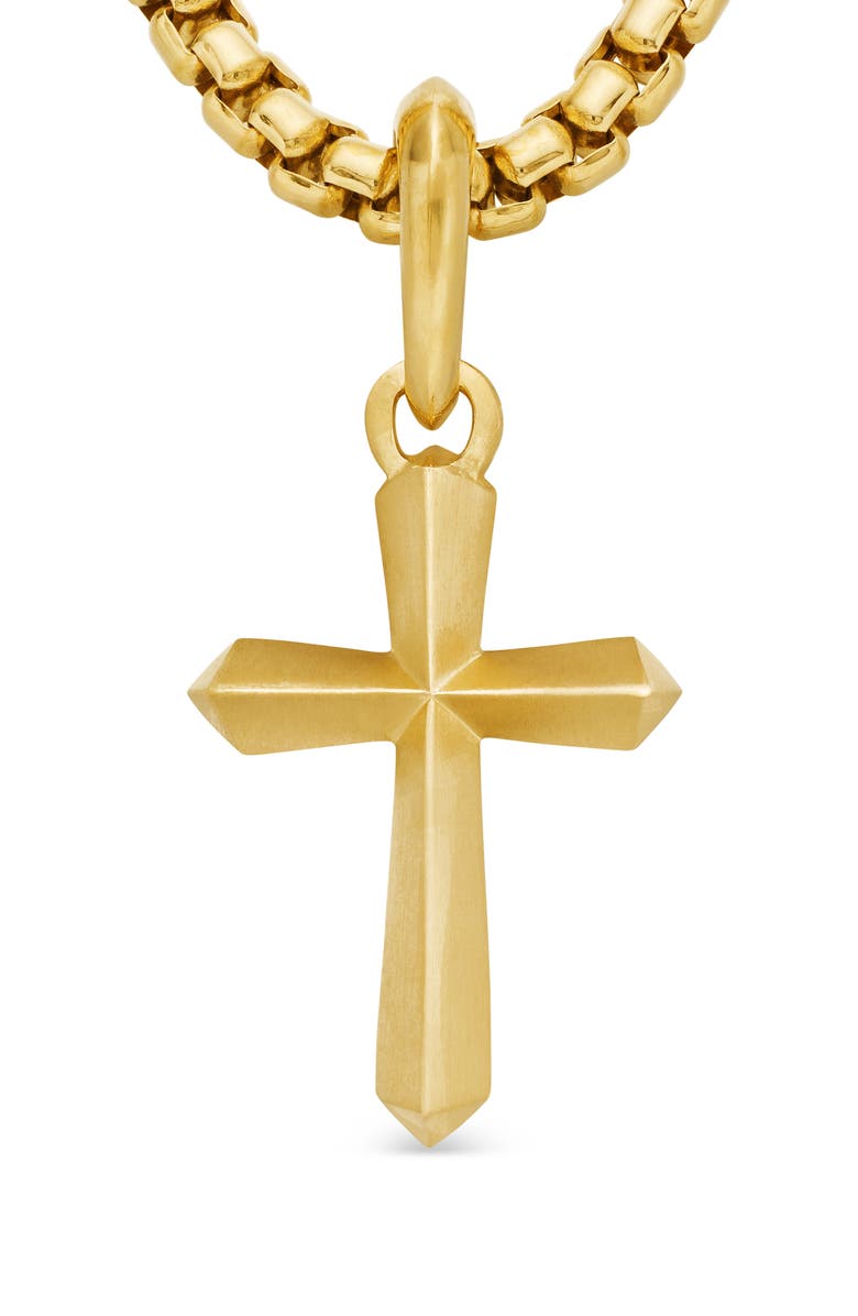 David Yurman Men's Roman 18K Gold Cross Amulet Enhancer, Alternate, color, Gold