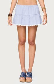 EDIKTED Dora Stripe Miniskirt