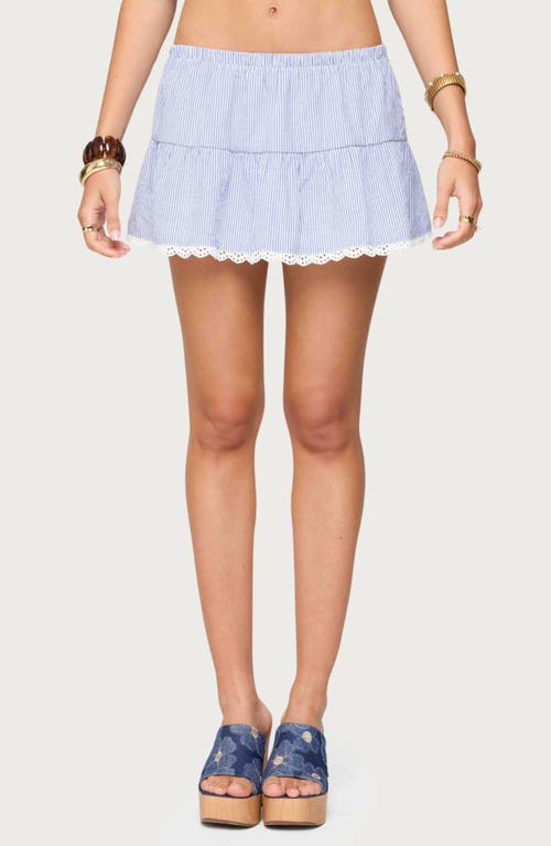 Edikted Dora Stripe Miniskirt In Blue