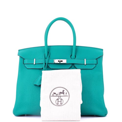 Pre-owned Hermes Hermes Birkin Handbag Blue Togo With Palladium Hardware 35 In Blue