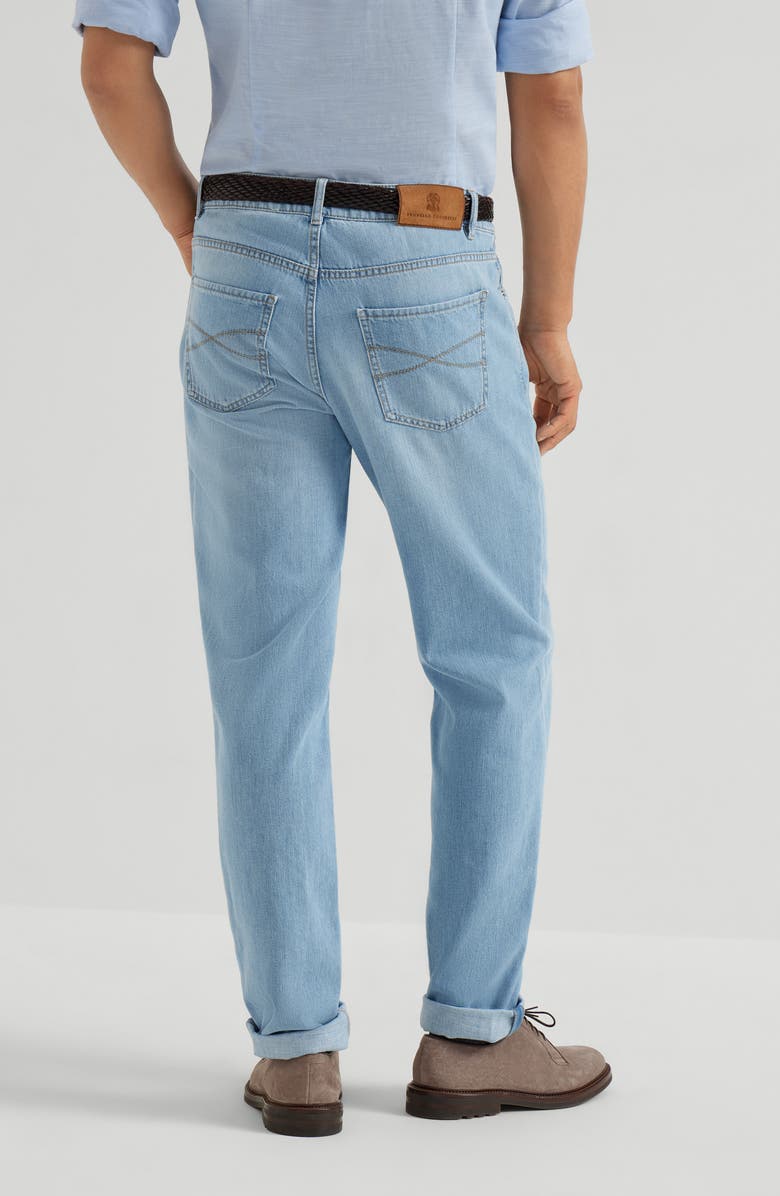 Brunello Cucinelli Lightweight denim trousers, Alternate, color, Light Denim