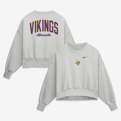 Women's Nike  Gray Minnesota Vikings Oversized Primetime Phoenix Fleece Sweatshirt