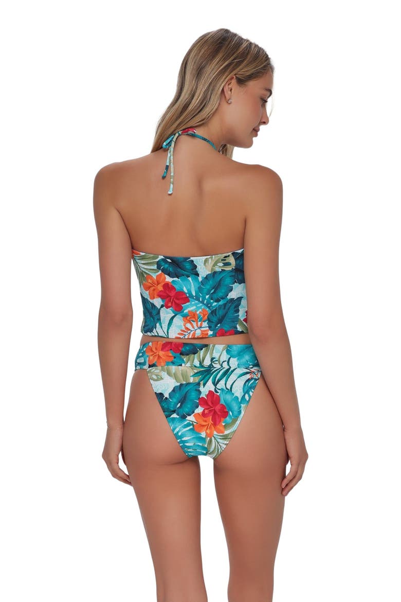 Byron High Waist Bikini Swim Bottoms, Alternate, color, Tiki Tango Rib