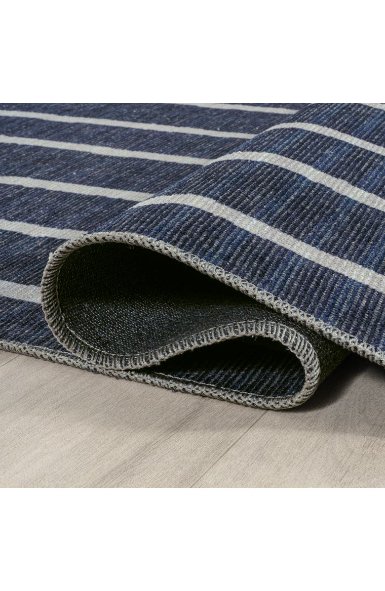 JONATHAN Y Rand Distressed Ticking Stripe Machine-Washable Area Rug, Alternate, color, Navy/Gray