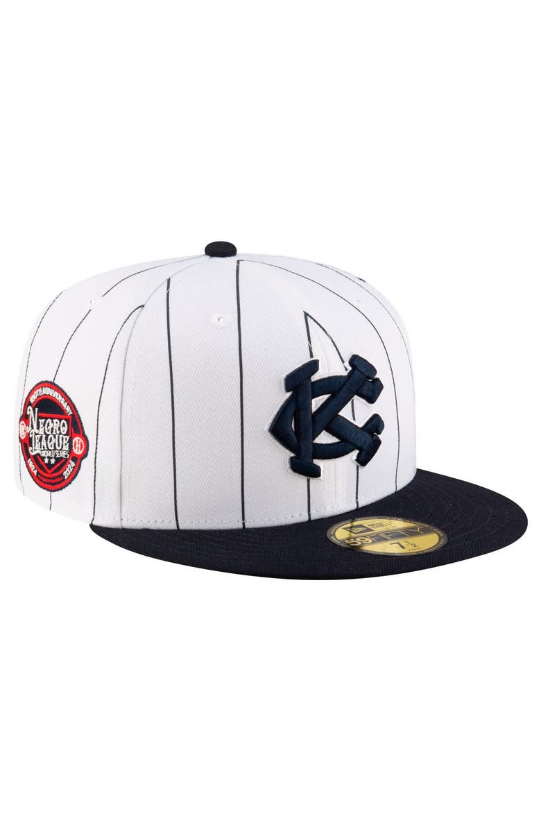 New Era Men's New Era  White/Navy Kansas City Monarchs 2024 Turn Back The Clock 59FIFTY Fitted Hat, Main, color, 