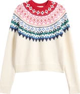 Marine Layer Fiorella Fair Isle Crewneck Sweater