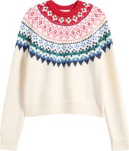 Marine Layer Fiorella Fair Isle Crewneck Sweater