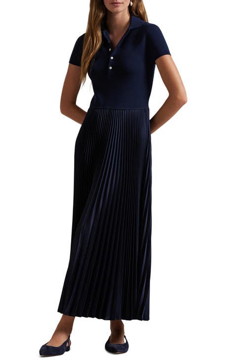 Mixed Media Polo Sweater Dress