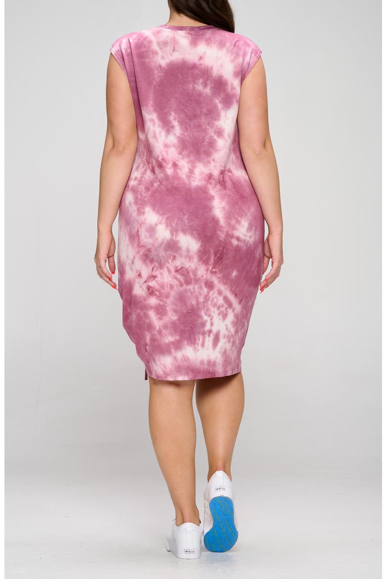 Side Ruched Tie Dye T-Shirt Dress, Alternate, color, TIE DYE