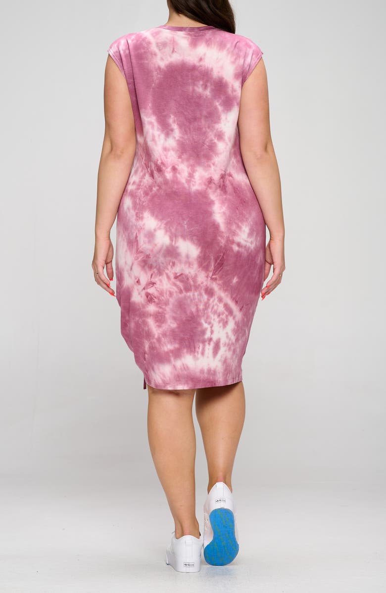CURVYTURE Side Ruched Tie Dye T-Shirt Dress, Alternate, color,