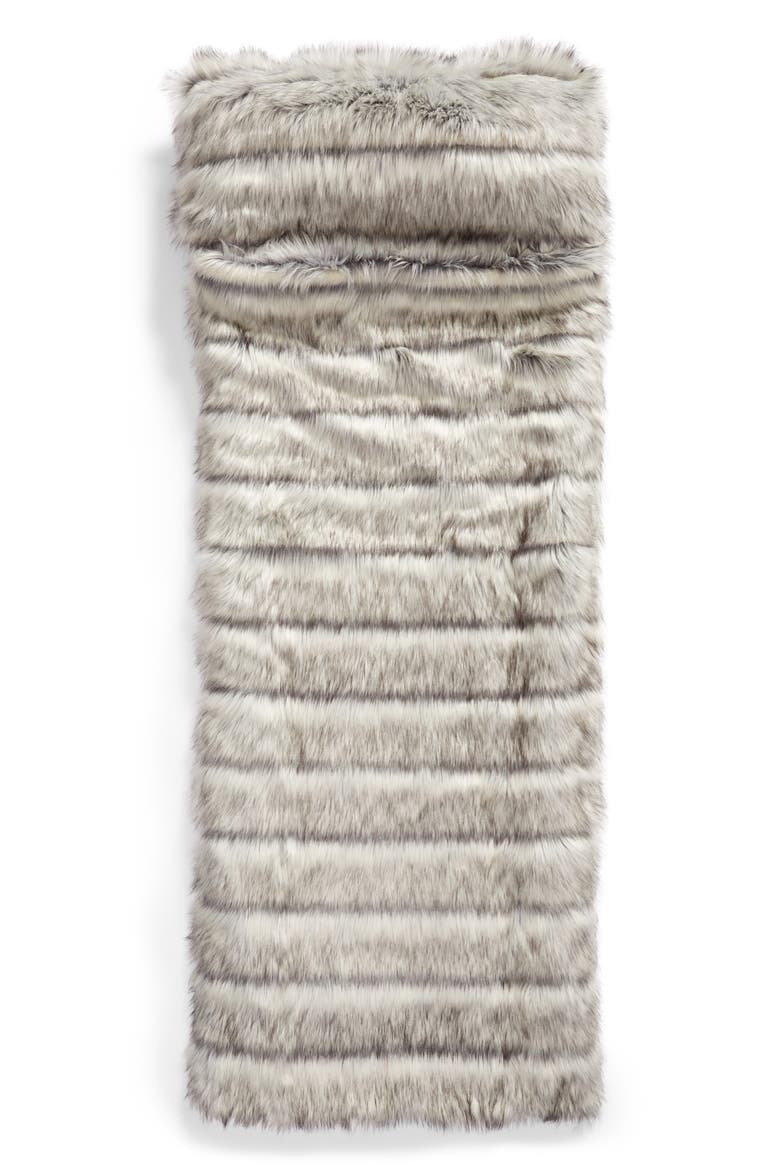 Luxe Faux Fur Slumber Bag, Main, color, GREY FROST MULTI