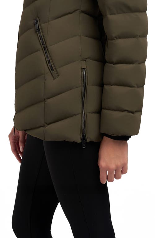 Moose Knuckles Rockcliff 5 Water Repellent Hooded 800 Fill Power Down Puffer Jacket In Green