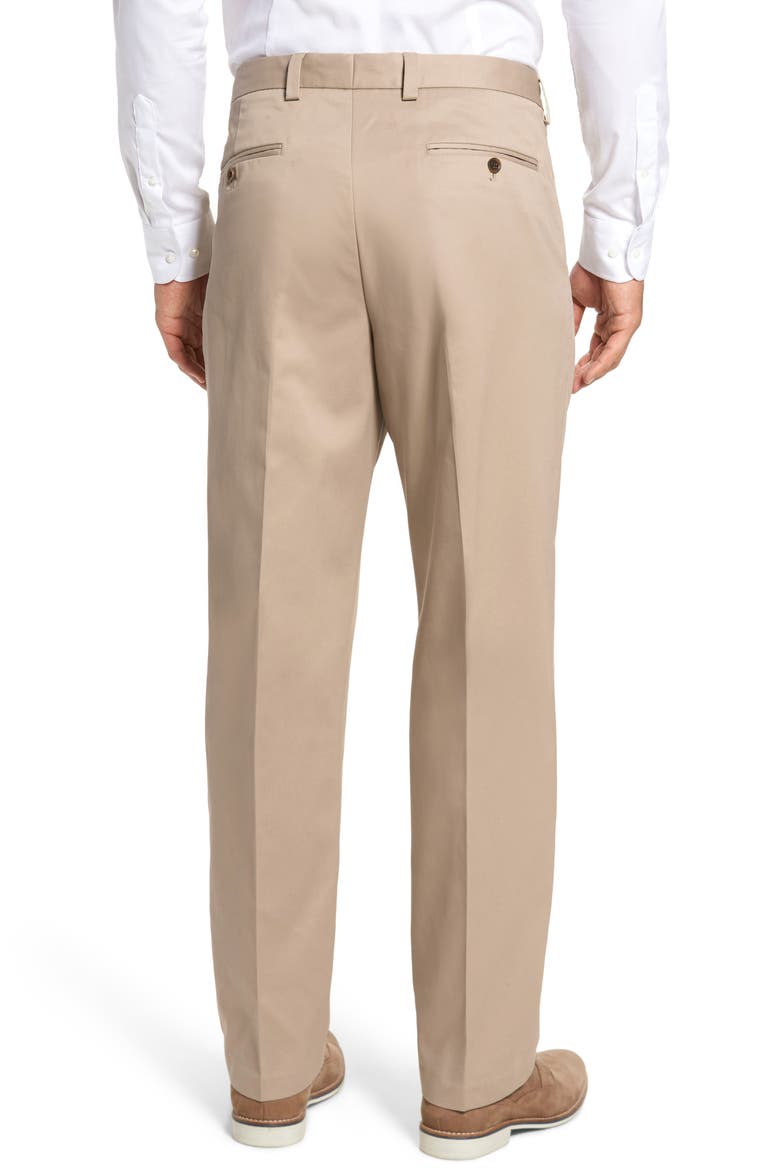'Classic' Smartcare™ Relaxed Fit Double Pleated Cotton Pants, Alternate, color, TAN