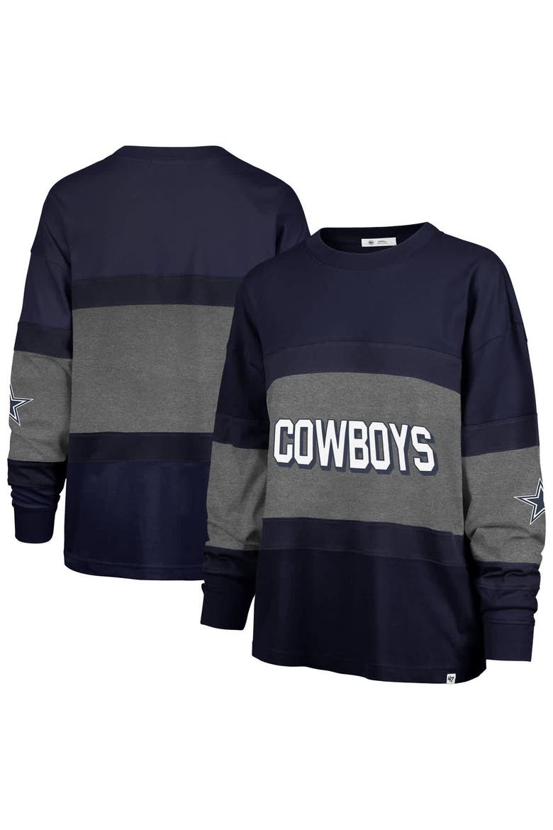 Women's '47  Navy Dallas Cowboys Breezyway Archive Long Sleeve T-Shirt, Main, color, Navy