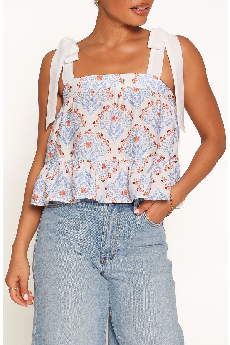 Aver Flounce Top, Main, color, CREAM BLUE
