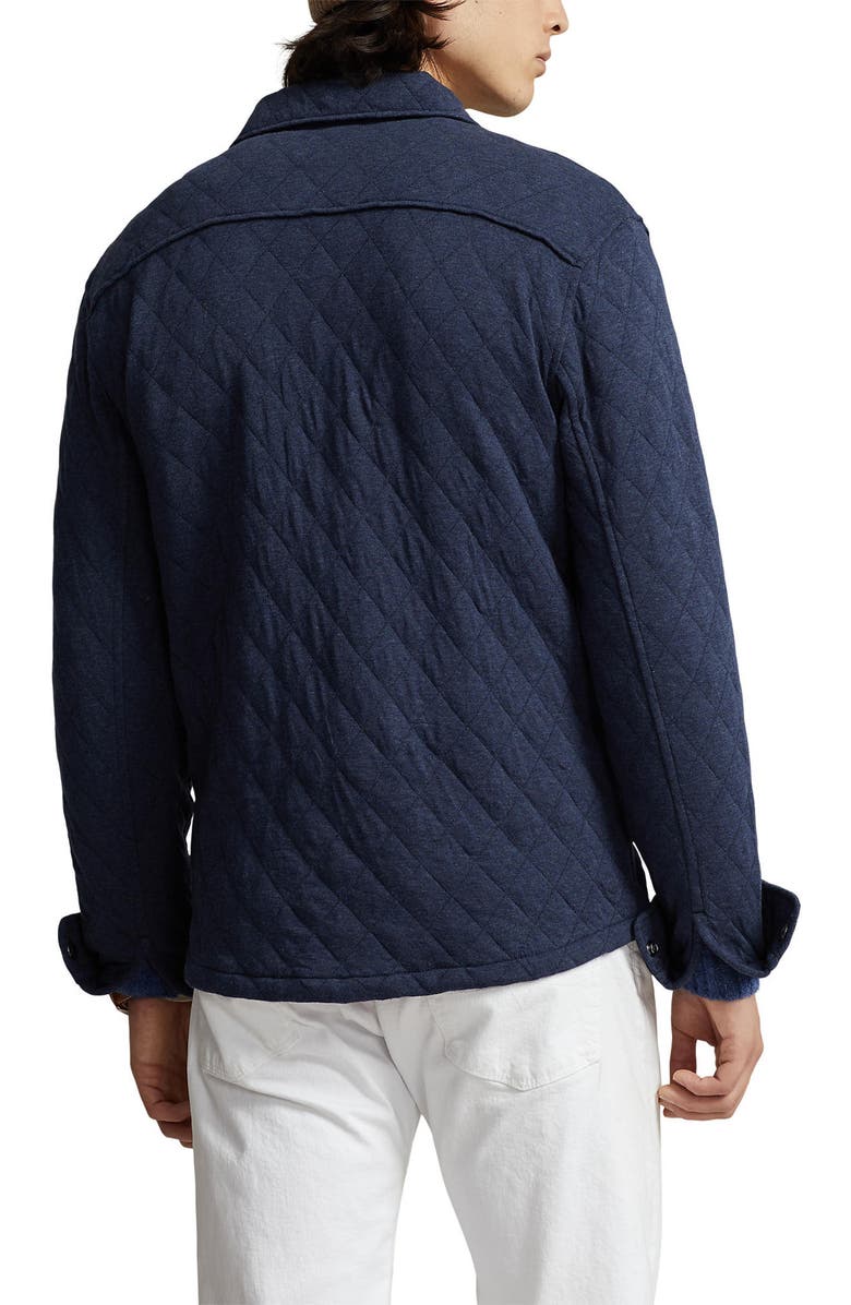 Polo Ralph Lauren Double Knit Quilted Jersey Shirt Jacket, Alternate, color, 