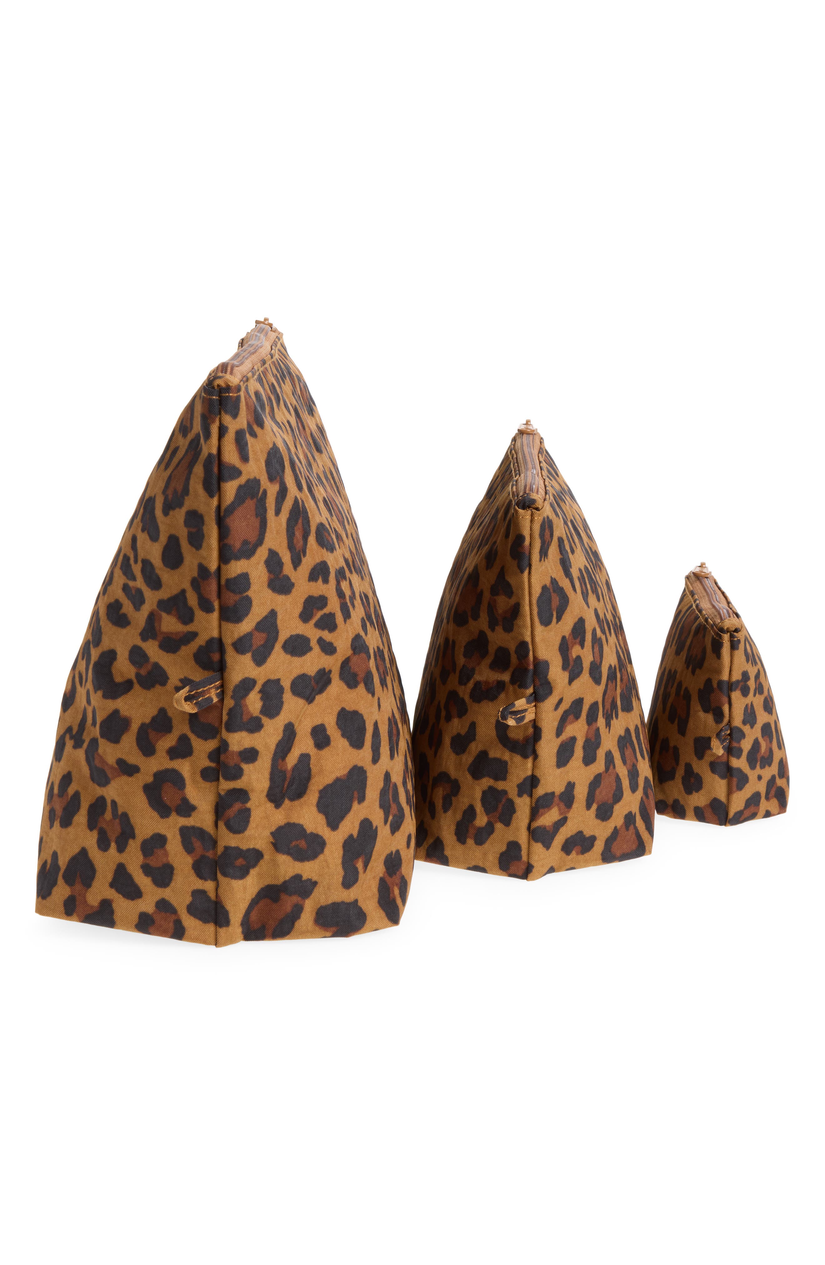 Go 3-Piece Pouch Set, Alternate, color, LEOPARD