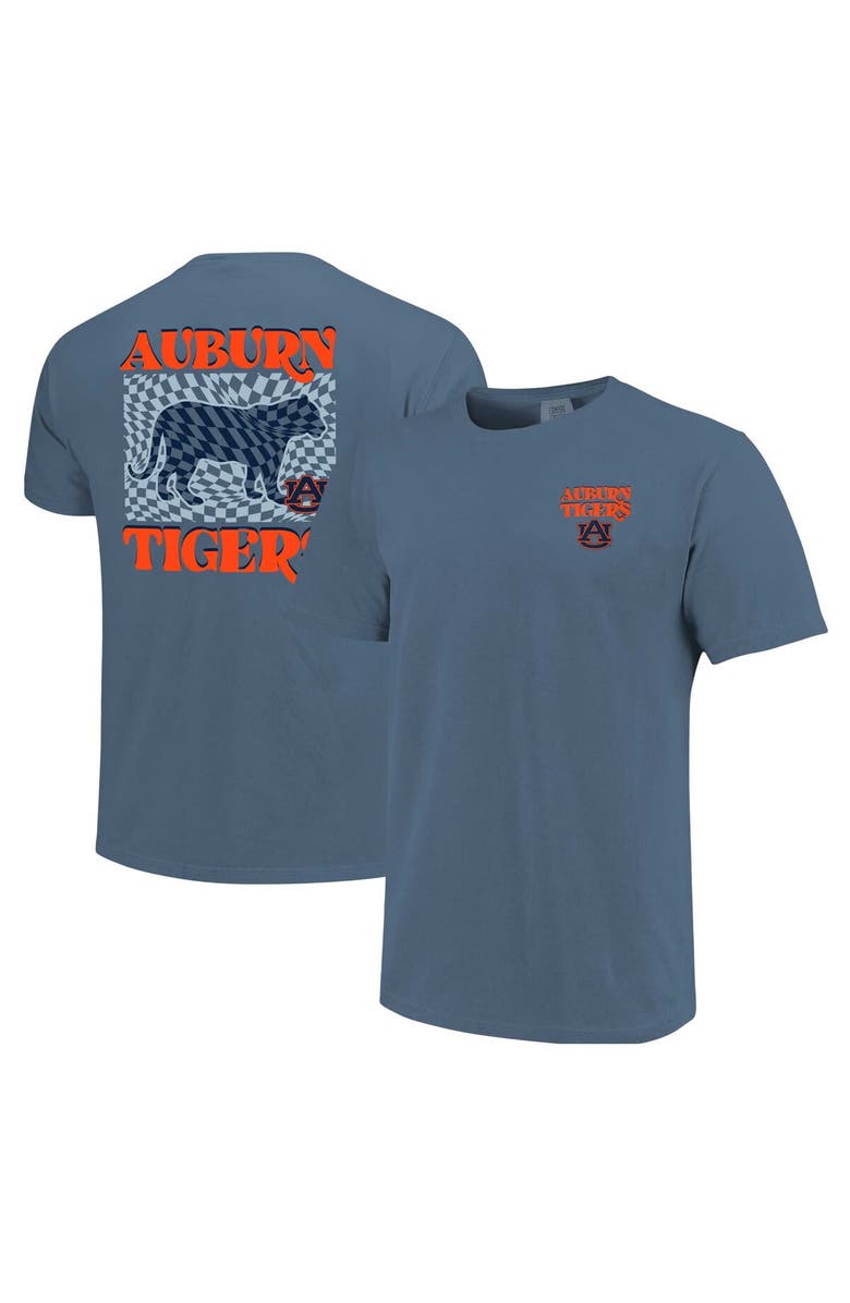 IMAGE ONE Women's Navy Auburn Tigers Comfort Colors Checkered Mascot T-Shirt, Main, color, Navy