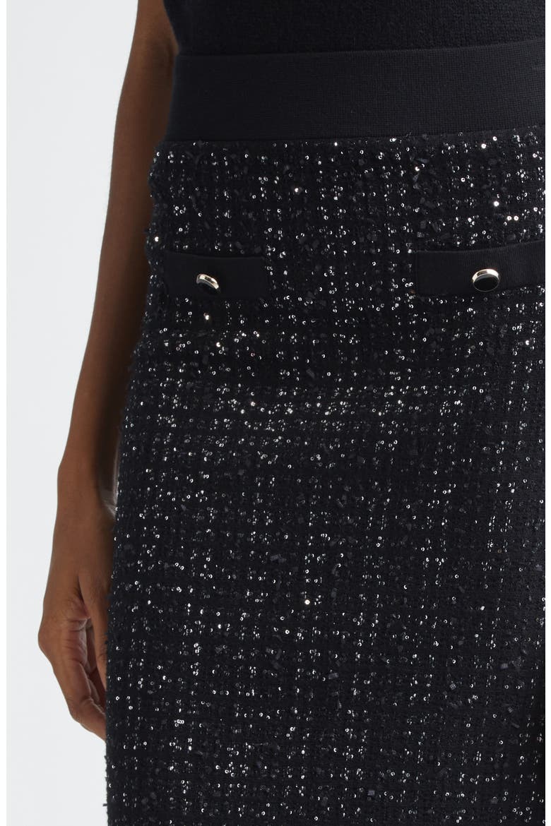 Corbin Sequin Knit Pencil Skirt, Alternate, color, BLACK