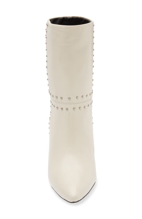 Kaanas Ada Studded Pointed Toe Genuine Suede Bootie In White