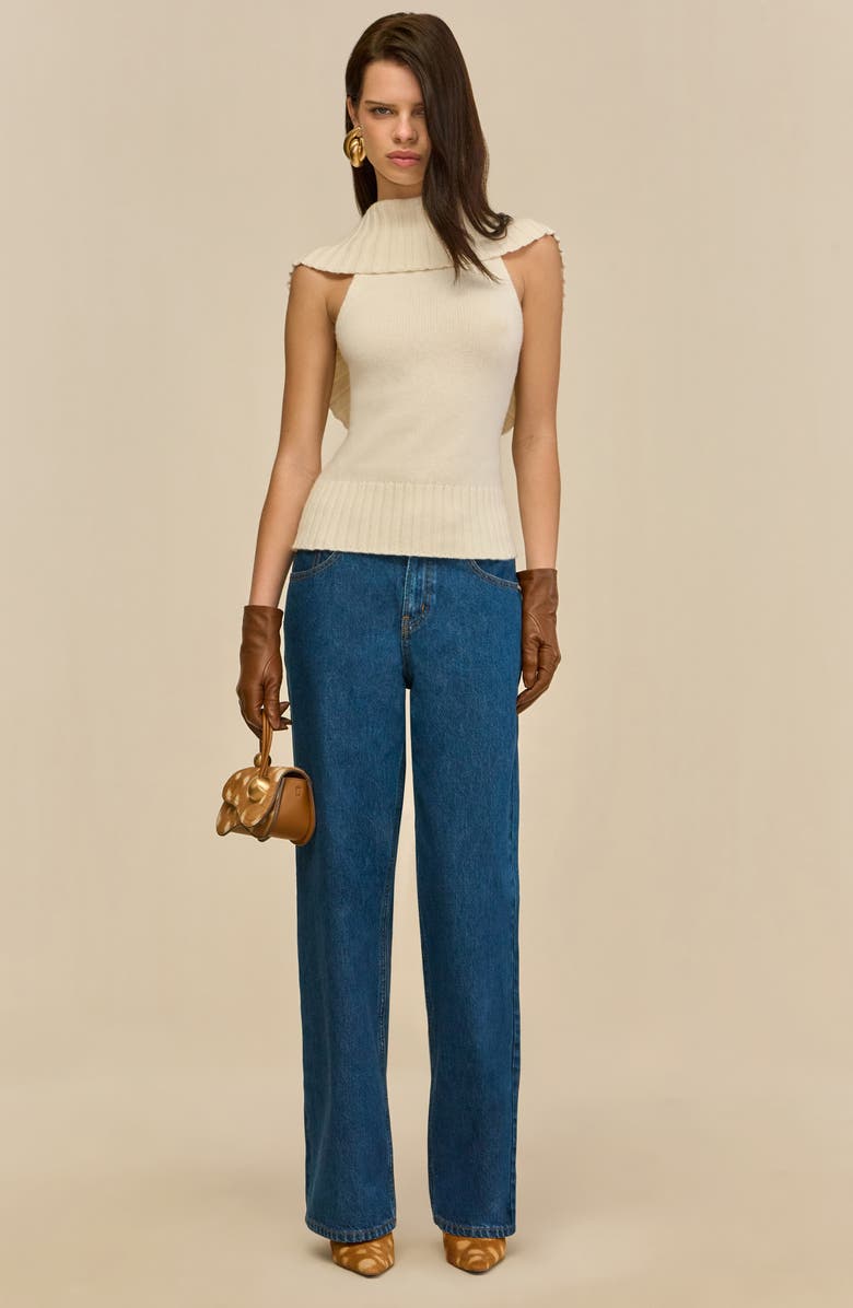 Cult Gaia Chen Cowl Neck Wool Blend Top, Alternate, color, Off White