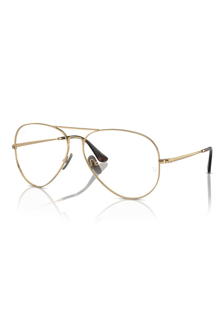 RX8789 58mm Aviator Optical Glasses, Alternate, color, BROWN