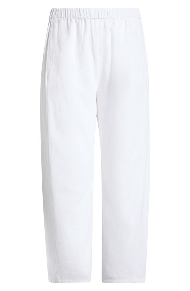 Eileen Fisher Stretch Organic Cotton & Organic Linen Ankle Lantern Pants, Alternate, color, White
