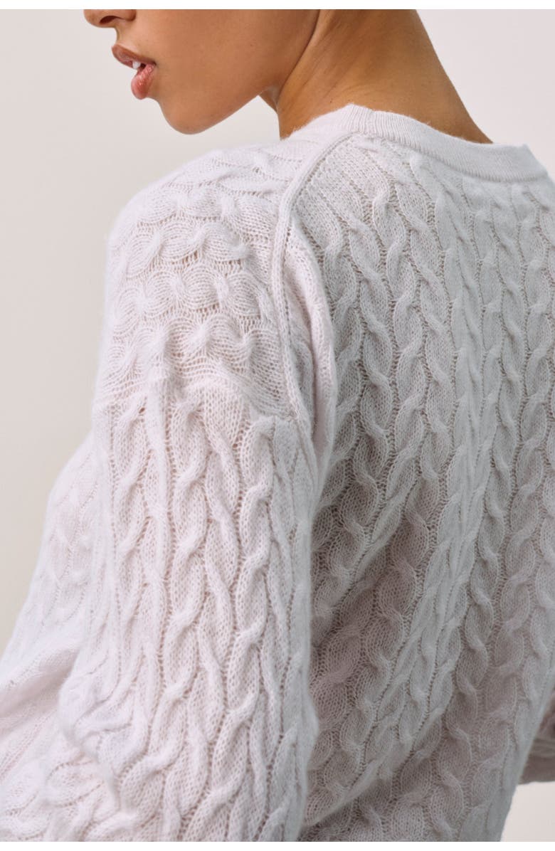 NAKED CASHMERE Featherweight Cable Crew, Alternate, color, Cloud