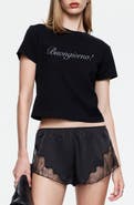 LIONESS Ciao Crop Cotton Blend Graphic T-Shirt