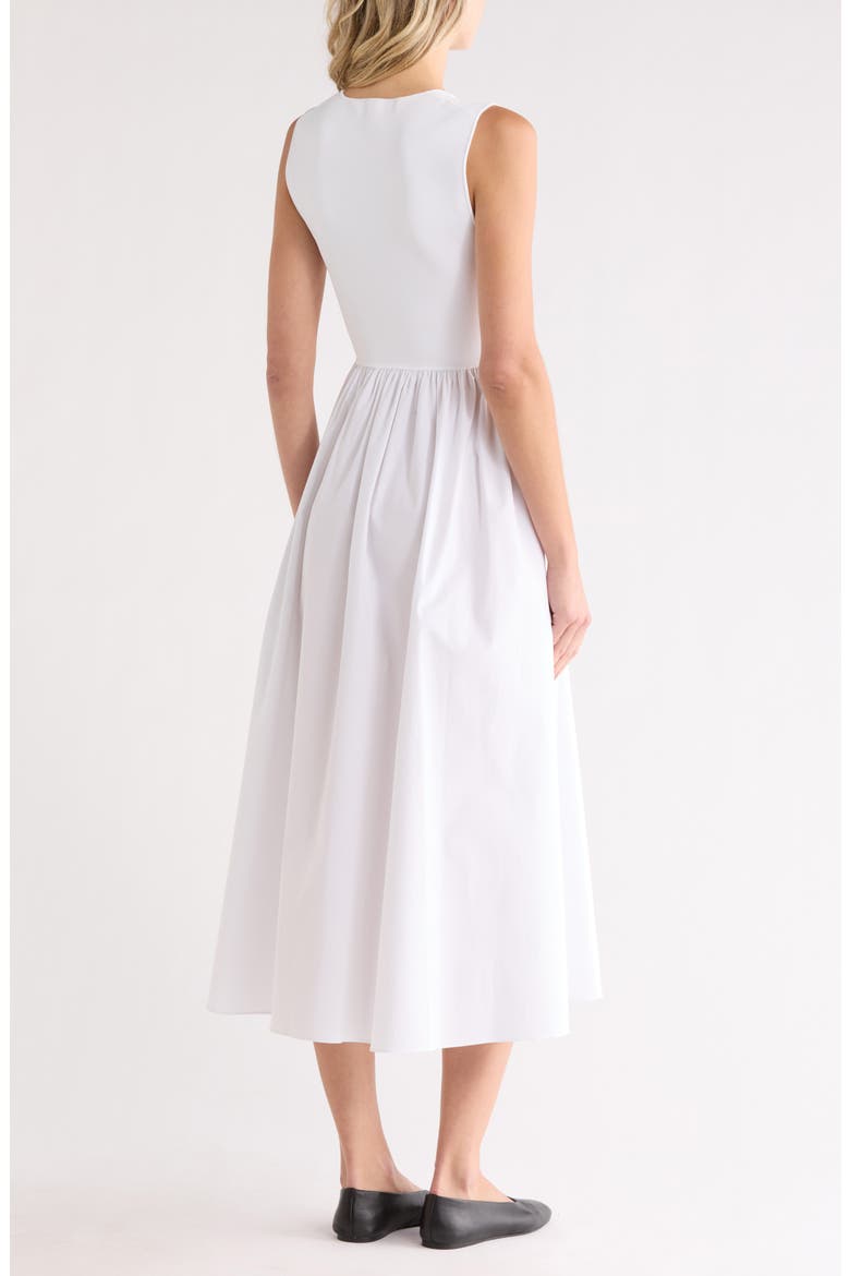 Sleeveless Mixed Media Dress, Alternate, color, WHITE