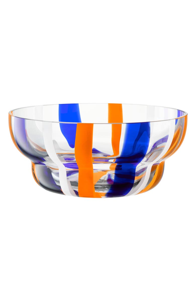 LSA Folk Glass Bowl, Main, color, Blue/ Orange