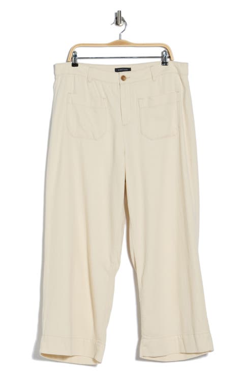 Soft Marine Wide Leg Crop Pants (Plus)