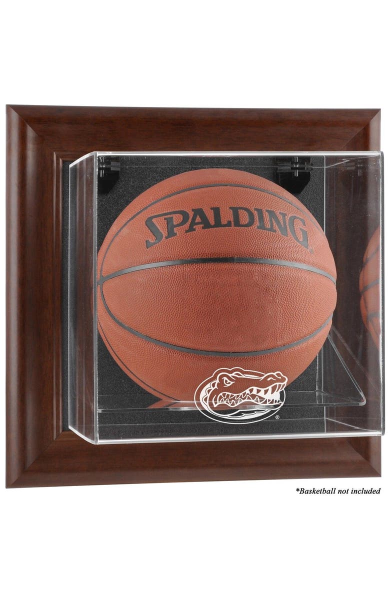 FANATICS AUTHENTIC Florida Gators Brown Framed Wall-Mountable Basketball Display Case, Main, color,