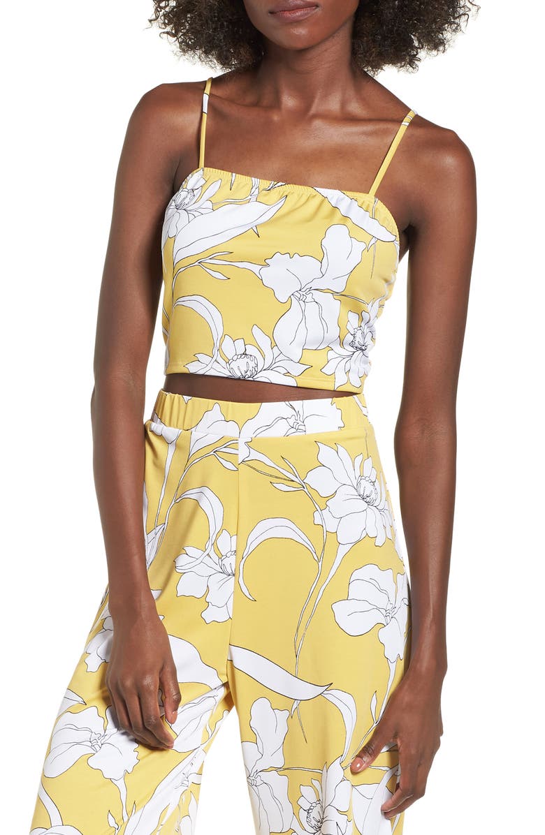 Mimi Chica Floral Print Crop Top, Main, color,