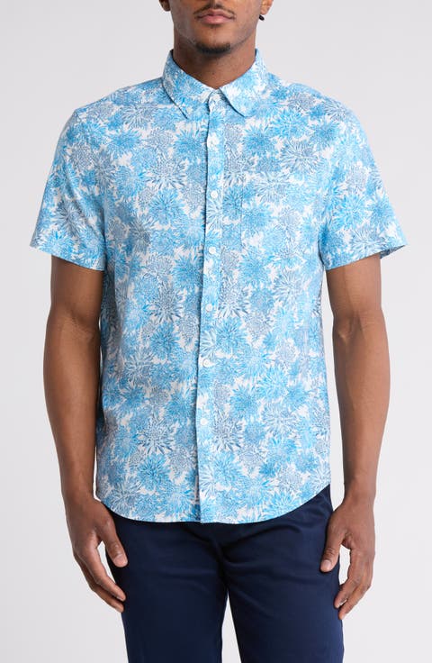 Floral Short Sleeve Button-Up Shirt