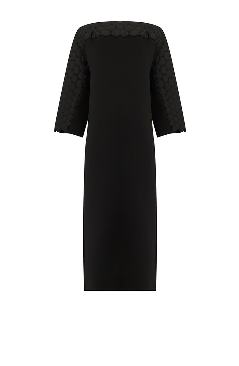 Leem Quilted Embroidered Dress, Main, color, Black