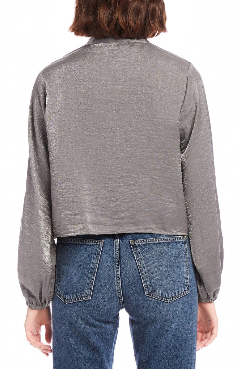 FIFTEEN TWENTY Scarlet Metallic Tie Front Top, Alternate, color,