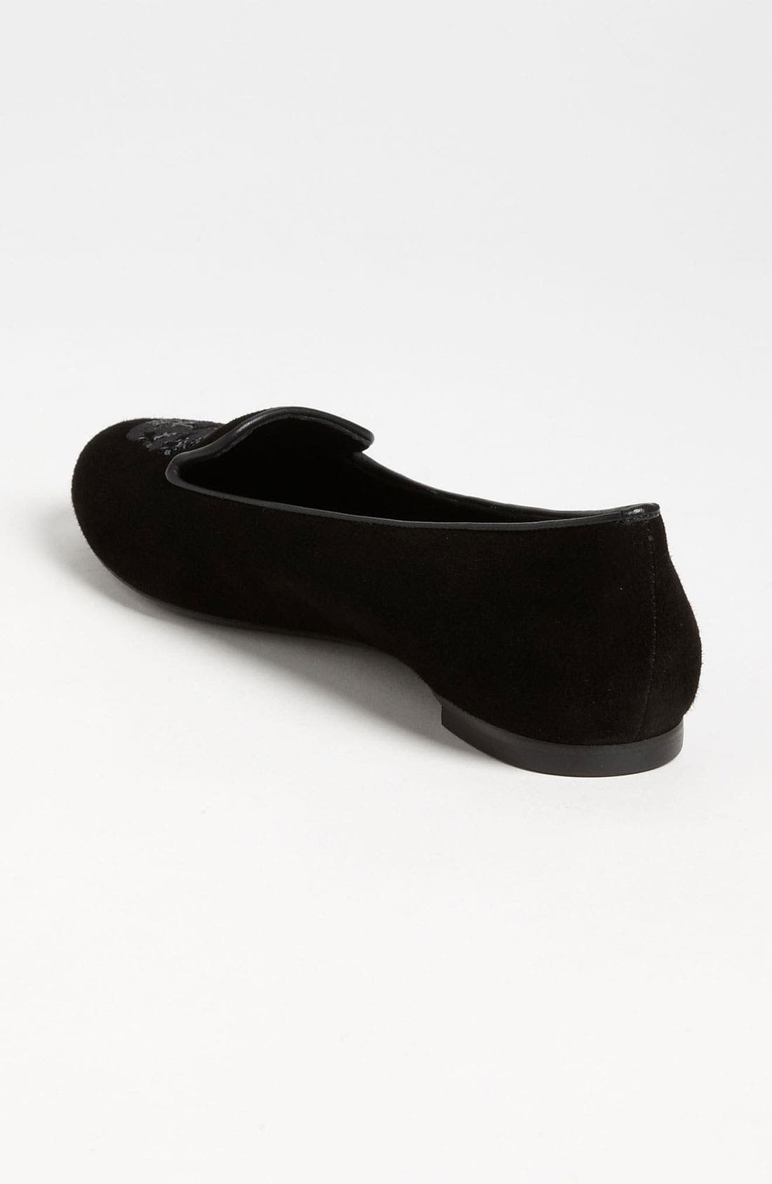 Alexander McQueen Skull Flat, Alternate, color, BLACK
