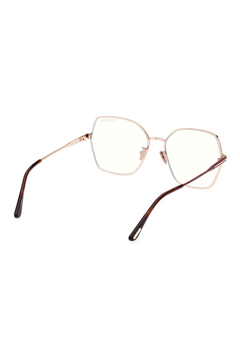 56mm Butterfly Blue Light Blocking Glasses, Alternate, color, SHINY ROSE GOLD