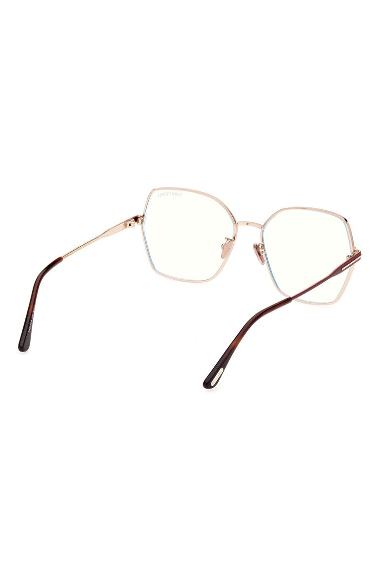 TOM FORD 56mm Butterfly Blue Light Blocking Glasses, Alternate, color,