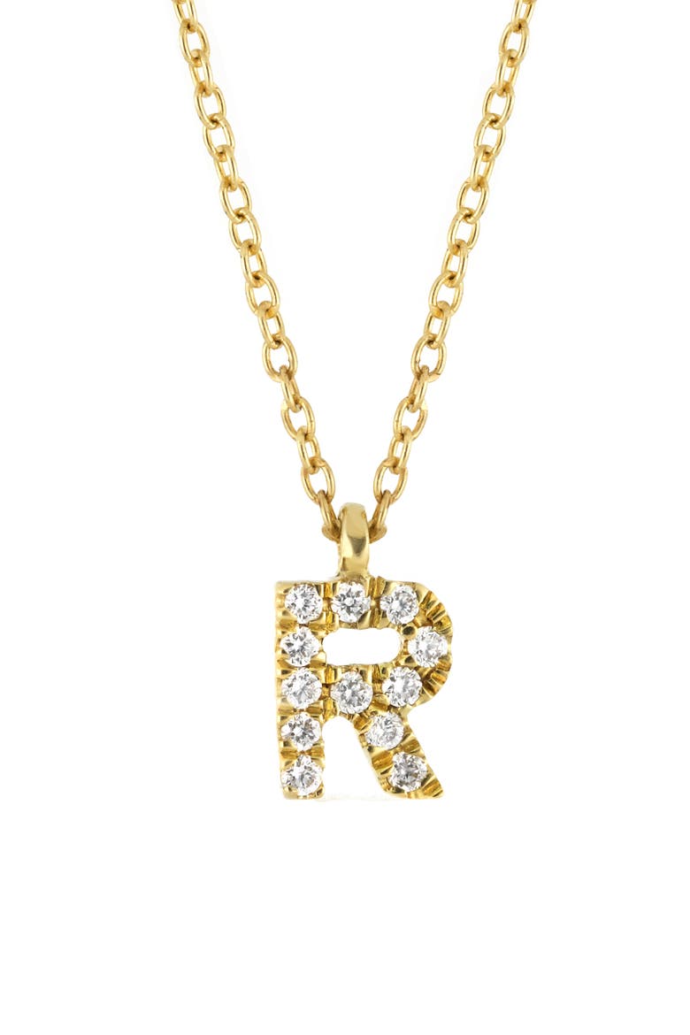 Icon Pavé Diamond Initial Pendant Necklace, Alternate, color, YELLOW
