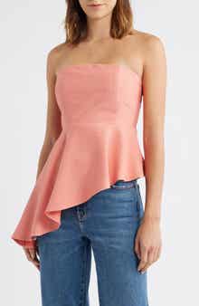 MANGO Asymmetric Strapless Top