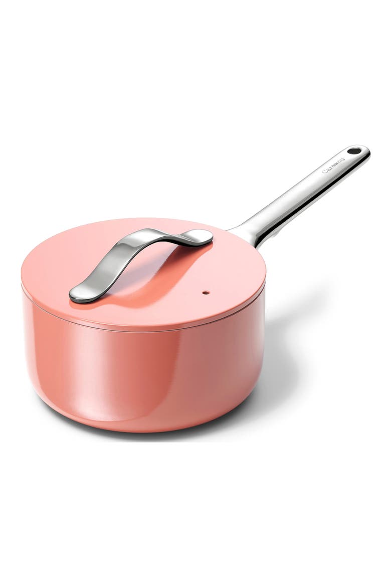 Nonstick Ceramic 1.75-Quart Sauce Pan with Lid, Main, color, PERRACOTTA