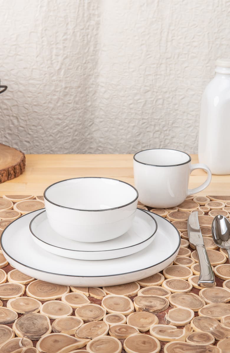 BIA Cordon Bleu Set of 4 Silhouette Dinner Plates, Alternate, color, White W/ Black