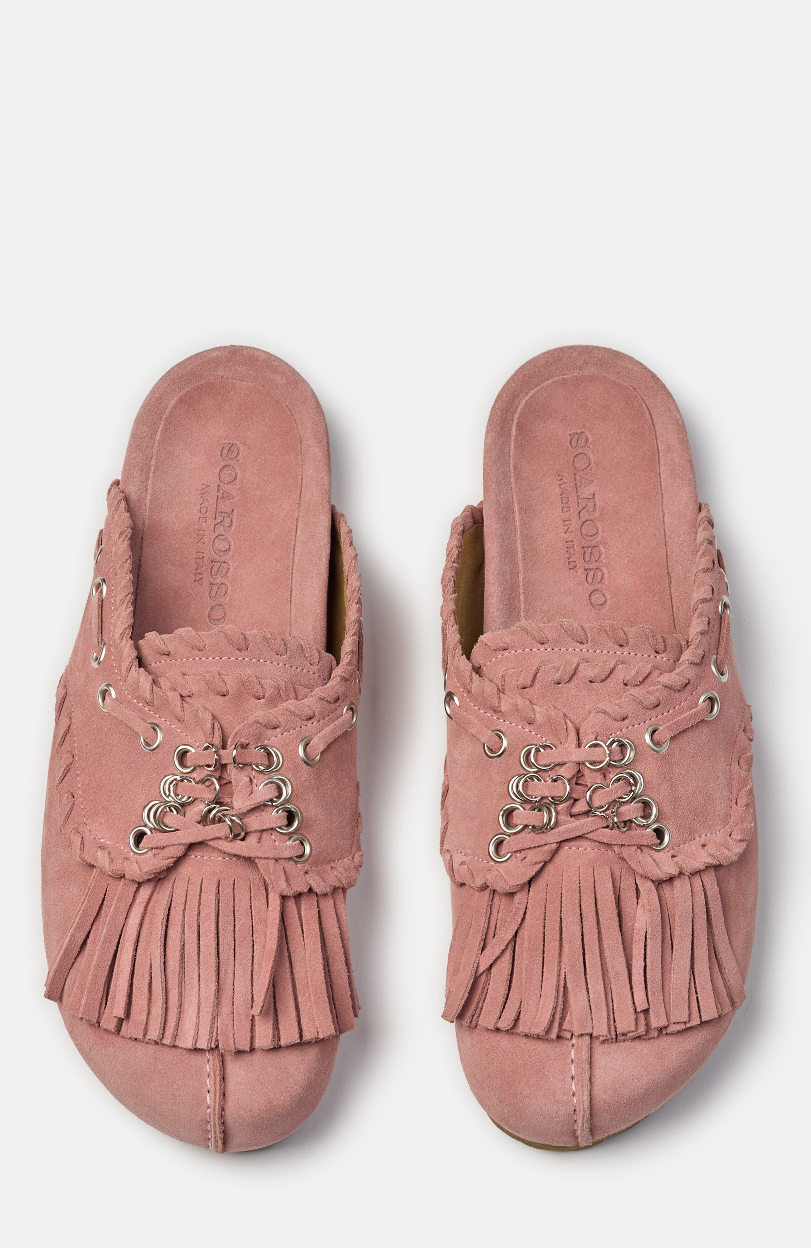 Flora Mules, Alternate, color, Pink - Suede